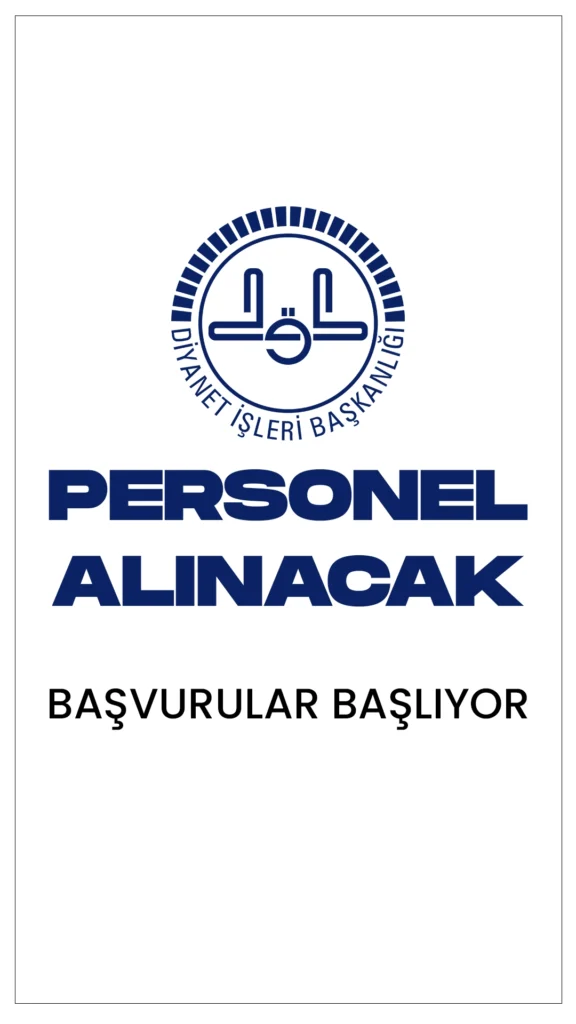 Diyanet İşleri Bakanlığı (DİB) 41 Personel Alımı Başvuruları Başlıyor.Cumhurbaşkanlığı SBB’de yayımalan duyuruda, Diyanet’e destek personeli( temizlik, bahçe bakım elemanı), koruma ve güvenlik görevlisi olmak üzere sözleşmeli personel alımı yapılacağı aktarıldı. Başvuru yapacak adayların genel şartların yanı sıra, özel şartları da sağlaması gerekmektedir.