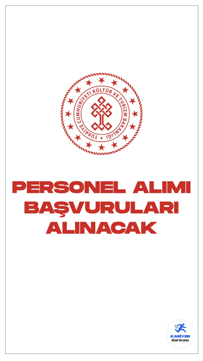 Kültür ve Turizm Bakanlığı 1629 Personel Alımı Başvuruları Alınacak. Bakanlık resmi sayfasından yayımlanan duyuruya göre, Kültür ve Turizm Bakanlığına büro personeli, koruma ve güvenlik görevlisi, temizlik görevlisi, kütüphaneci, mimar, şoför, çocuk gelişimcisi, aşçı, bahçıvan, mühendis, şehir plancısı, arkeolog, müze araştırmacısı, tekniker ve teknisyen pozisyonları için sözleşmeli personel alımı yapılacak. Başvurular bugün itibarıyla başladı. İşte şartlar ve başvuru sayfası..