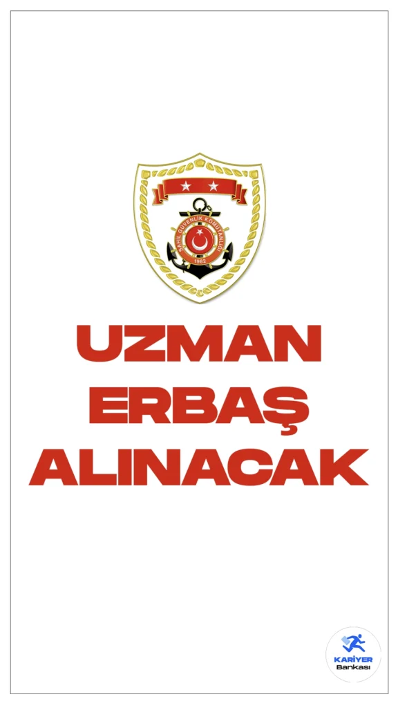 Sahil Güvenlik Komutanlığı 600 Uzman Erbaş Alımı Yapacak. Resmi Gazete'de yayımlanan duyuruya göre, Sahil Güvenlik Komutanlığına en az lise mezunu olmak üzere uzman erbaş alımı yapılacak. Başvuru yapacak adayların şartları dikkatle incelemesi gerekmektedir.