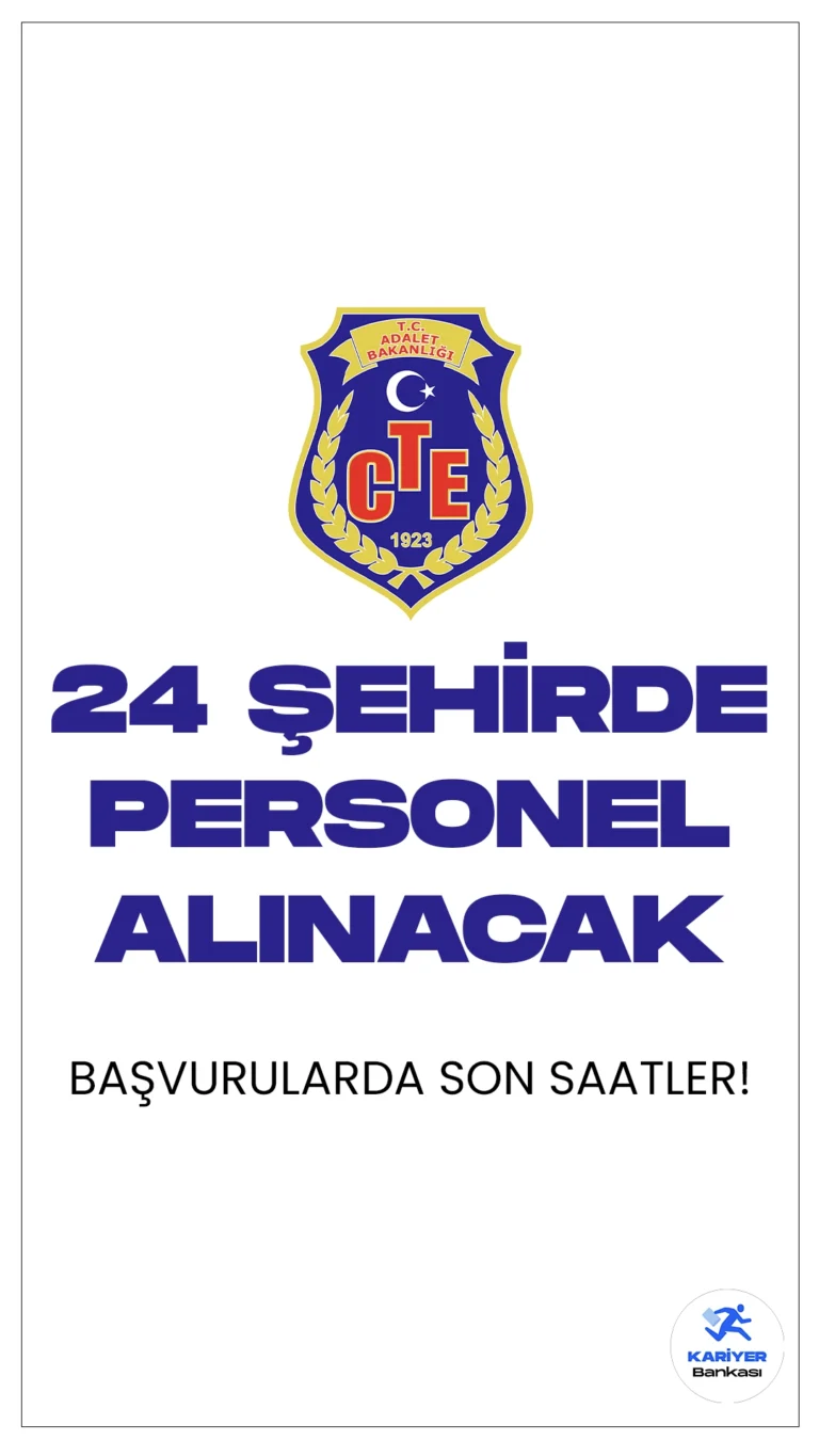 Adalet Bakanlığı Ceza ve Tevkifevleri Genel Müdürlüğü (CTE) 60 Personel Alımı Başvuruları Sona Eriyor.Başvuru şartları ve başvuru sayfasına dair detaylar bu haberimizde.
