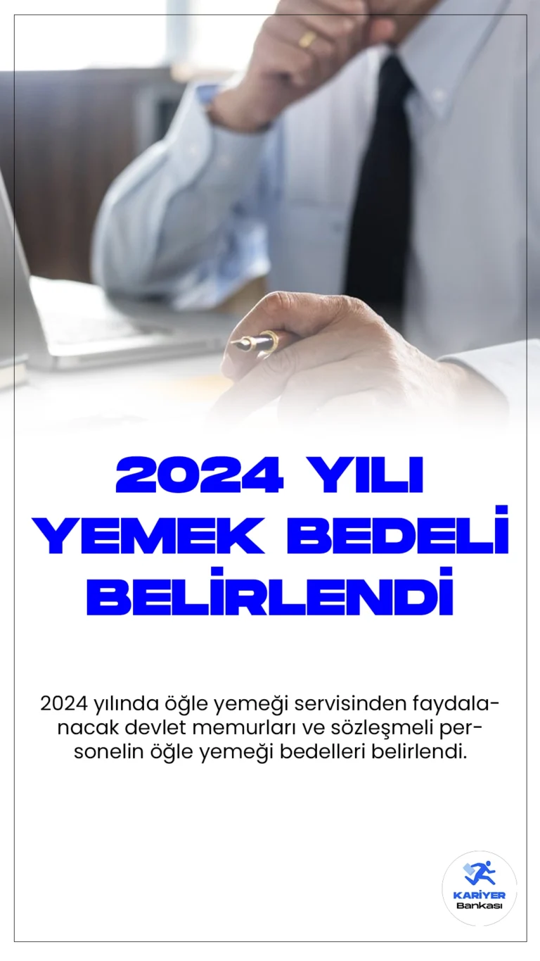 Devlet Memurları 2024 Yılı Yemek Bedelleri Belli Oldu.Hazine ve Maliye Bakanlığı tarafından hazırlanan Devlet Memurları Yiyecek Yardımı Yönetmeliği Uygulama Tebliği, Resmi Gazete'de yer aldı. Bu tebliğle birlikte, 2024 yılında öğle yemeği servisinden faydalanacak devlet memurları ve sözleşmeli personelin öğle yemeği bedelleri belirlendi.