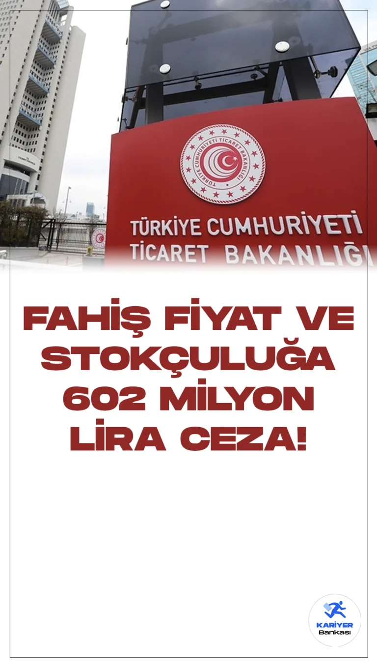 Fahiş Fiyat ve Stokçuluğa 602 Milyon Lira Ceza Kesildi.Ticaret Bakanlığı, 2023 yılı içerisinde otomotiv, emlak ve gıda sektörlerinde fahiş fiyat ve stokçuluk denetimlerini titizlikle gerçekleştirdi. Bu kapsamda 18 bin 780 denetim yapılarak, sektörlere yönelik önemli tespitlere ulaşıldı.
