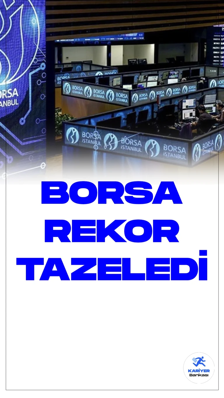 Borsa İstanbul Rekor Tazeledi.Borsa İstanbul, BIST 100 endeksinde kaydedilen yüzde 1,76 değer kazancıyla günü 8.646,12 puandan tamamlayarak, tüm zamanların en yüksek kapanışını gerçekleştirdi. Bu önemli başarı, endeksin en yüksek seviyesini 8.682,35 puana taşıyarak yeni bir rekora imza attığını gösteriyor. BIST 100 endeksi, önceki kapanışa göre 149,46 puan artarak günü tamamlarken, toplam işlem hacmi ise 113,1 milyar lira olarak kaydedildi.