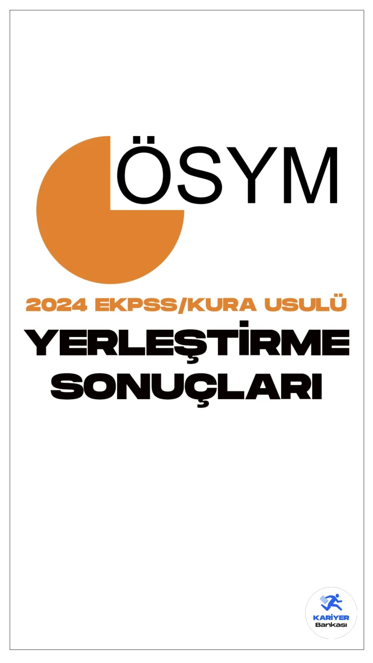 2024 EKPSS/Kura Usulü İle Yapılan Yerleştirme Sonuçları Açıklandı. ÖSYM sayfasından yayımlanan duyuruda, "2024-EKPSS/Kura İle Engelli Kamu Personeli Yerleştirme Tercih Kılavuzu’nda yer alan kamu kurum ve kuruluşlarının kadrolarına, kura usulü ile engelli kamu personeli yerleştirme işlemleri noter huzurunda gerçekleştirilmiştir." ifadelerine yer verildi.