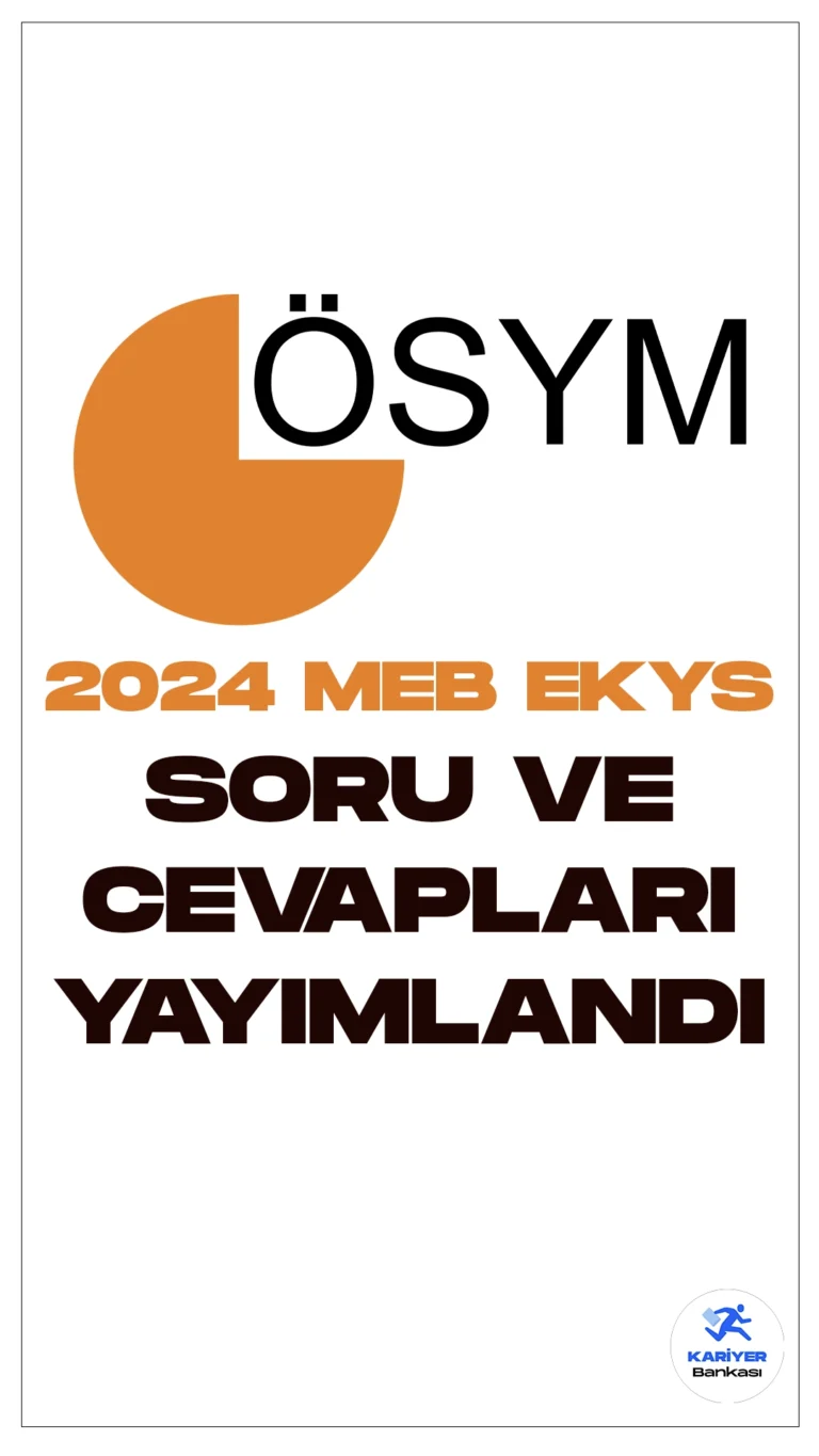 2024 MEB EKYS Temel Soru Kitapçığı ve Cevap Anahtarı Yayımlandı. ÖSYM sayfasından yayımlanan son dakika duyurusunda, 8 Şubat 2024 tarihinde uygulanan 2024 Millî Eğitim Bakanlığı Eğitim Kurumlarına Yönetici Seçme Sınavı’nın (2024-MEB-EKYS) Temel Soru Kitapçığı ile Cevap Anahtarı’nın %10’unun erişime açıldığı aktarıldı.