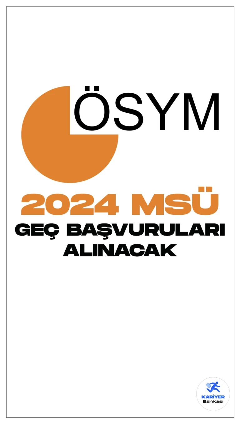 2024 MSÜ Geç Başvuruları Alınacak. ÖSYM sayfasından yayımlanan duyuruda, 2024 Millî Savunma Üniversitesi Askerî Öğrenci Aday Belirleme Sınavı (2024-MSÜ) için geç başvuruların bugün (7 Şubat) yapılacağı aktarıldı.