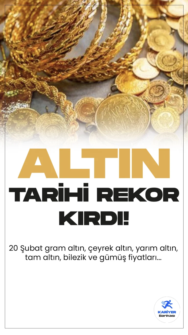 Gram Altın Tarihi Rekor Kırdı! 20 Şubat Altın ve Gümüş Fiyatları…Gram altın tarihinin en yüksek seviyesine ulaştı. Serbest piyasalarda gram altın 2.016,22 TL’den işlem görürken çeyrek altın 3.435,89 TL’den alıcı buluyor.Yarım altın 6.871,77 TL, tam altın ise 13.701,52 TL’den satılıyor.