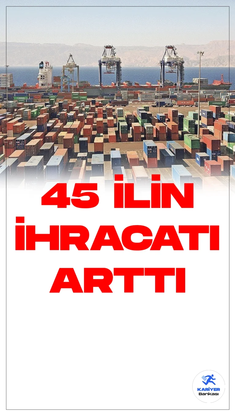 Ocak Ayında İhracat Rekorları Kırıldı: 45 İlin Performansı Arttı.Ticaret Bakanlığı, ocak ayında Türkiye genelinde 45 ilin ihracatının arttığını duyurdu. İstanbul, toplam 4,3 milyar dolarlık ihracatla birinci sıraya yerleşirken, Mersin ise 212 milyon dolarlık artışla dikkat çekti.