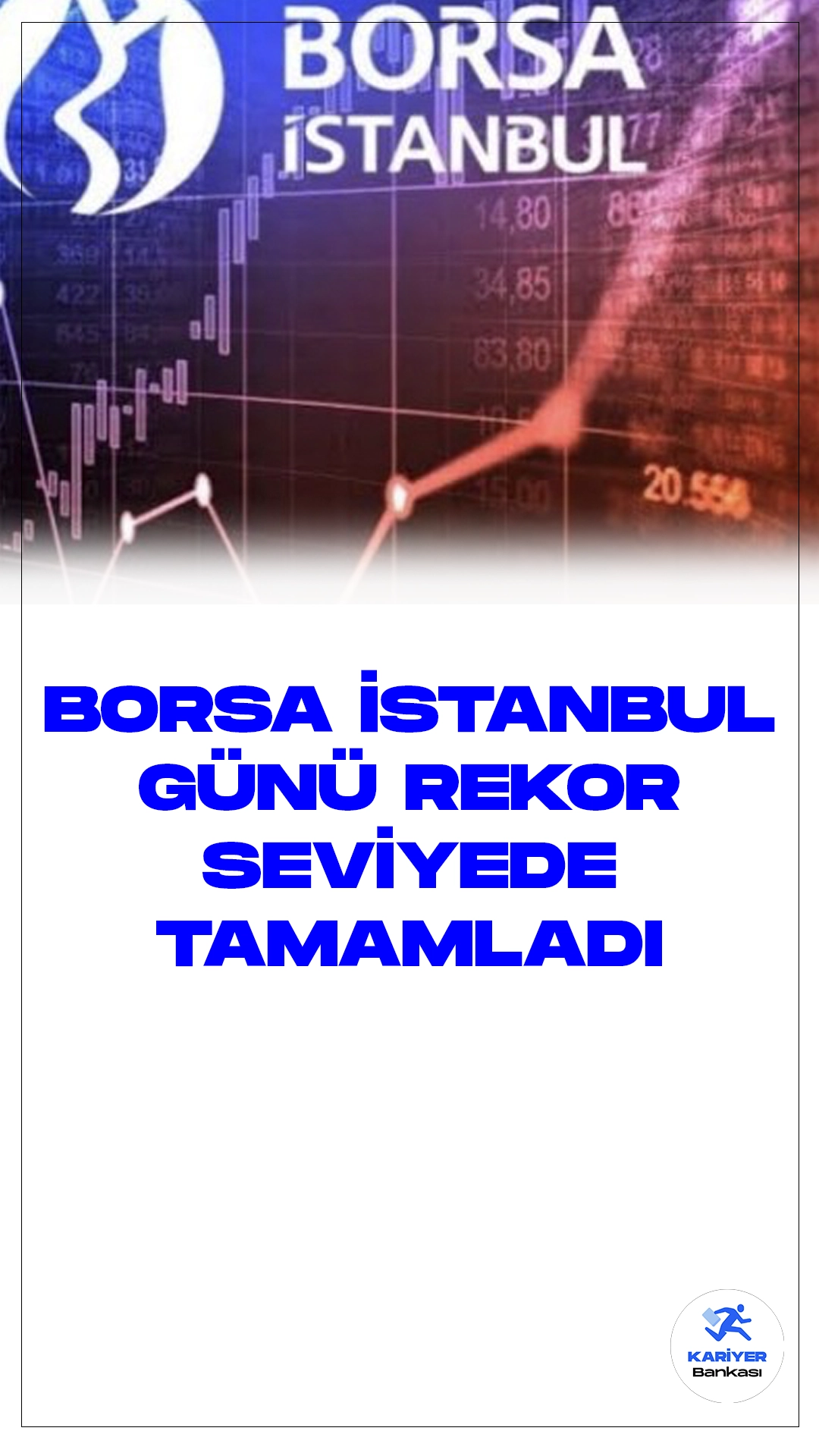 Borsa Günü Rekor Seviyede Tamamlandı.Borsa İstanbul'da BIST 100 endeksi, günü rekor seviyede tamamlayarak yüzde 1,07'lik bir değer kazancı elde etti ve 9.045,97 puandan kapandı. Bu değer, önceki kapanışa göre 96,18 puanlık bir artışı temsil ediyor. Toplam işlem hacmi ise 120,2 milyar lira olarak gerçekleşti.