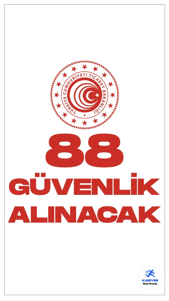 Ticaret Bakanlığı 88 Güvenlik Alımı Yapacak.Cumhurbaşkanlığı Strateji ve Bütçe Başkanlığı Kamu ilan sayfasında yayımlanan duyurularda, Ticaret Bakanlığına 328 personel alımı kapsamında 88 koruma ve güvenlik güvenlik görevlisi alımı yapılacağı aktarıldı. Başvurular 12 Şubat'ta sona erecek.Başvuru yapacak adayların genel ve özel şartları dikkatle incelemesi gerekmektedir.