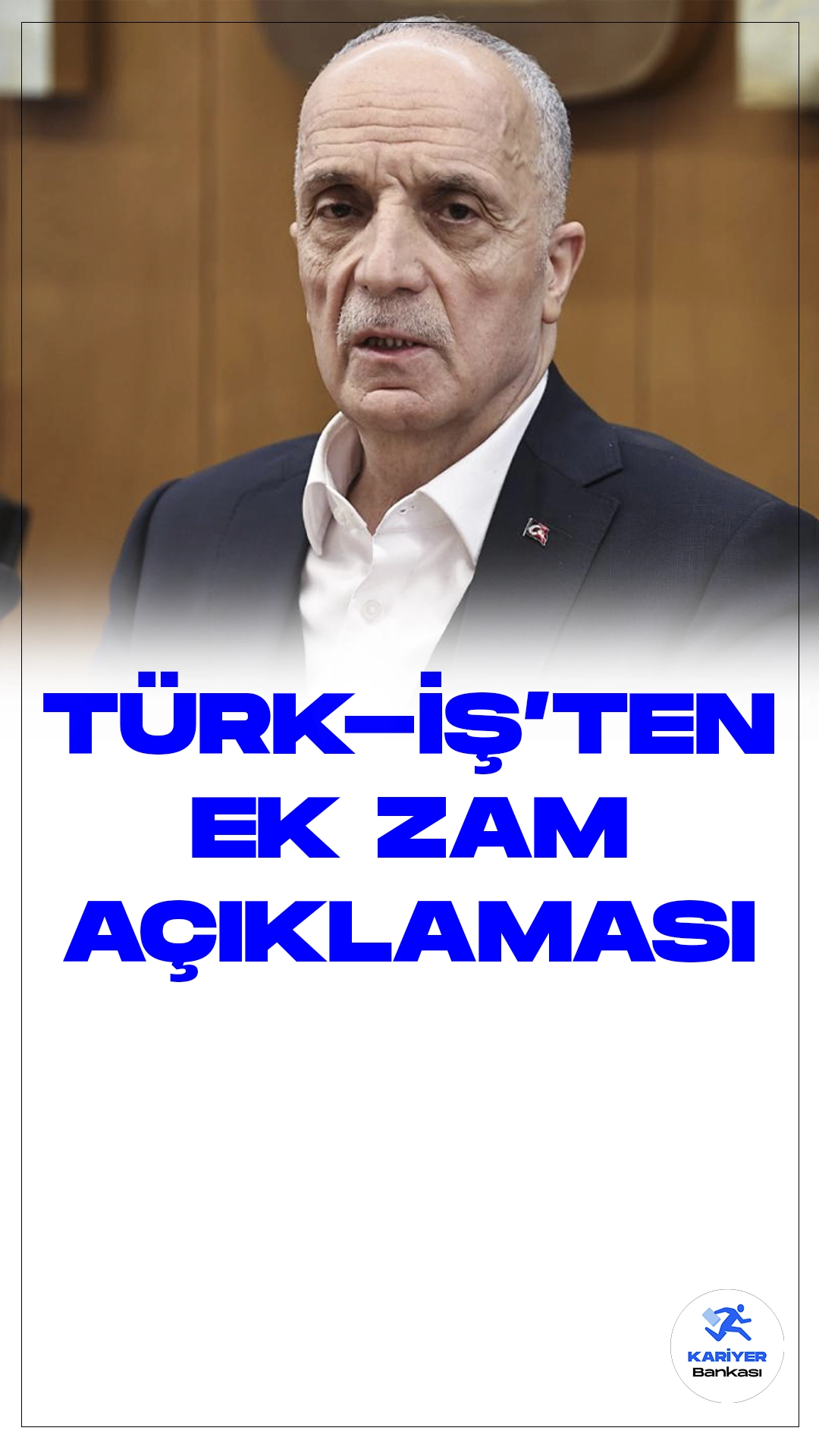 TÜRK-İŞ'ten Kamu İşçilerine Ek Zam Açıklaması.Türk-İş Genel Başkanı Ergün Atalay, kamu işçilerinin maaşlarına yönelik önemli bir düzenleme gerekliliğine işaret etti. Atalay, "Kamu işçilerinin maaşlarında iyileştirmeye ihtiyaç var. Ek zam ya da iyileştirme adı altında adım atılmalı" şeklinde konuştu. Türk-İş Genel Başkanı Atalay, kamudaki 700 binden fazla işçiyi kapsayan Kamu Toplu İş Sözleşmeleri Çerçeve Protokolü'nün 2023-2024 döneminde imzalandığını hatırlatarak, sözleşmedeki oranların yüksek enflasyon nedeniyle eridiğini belirtti.