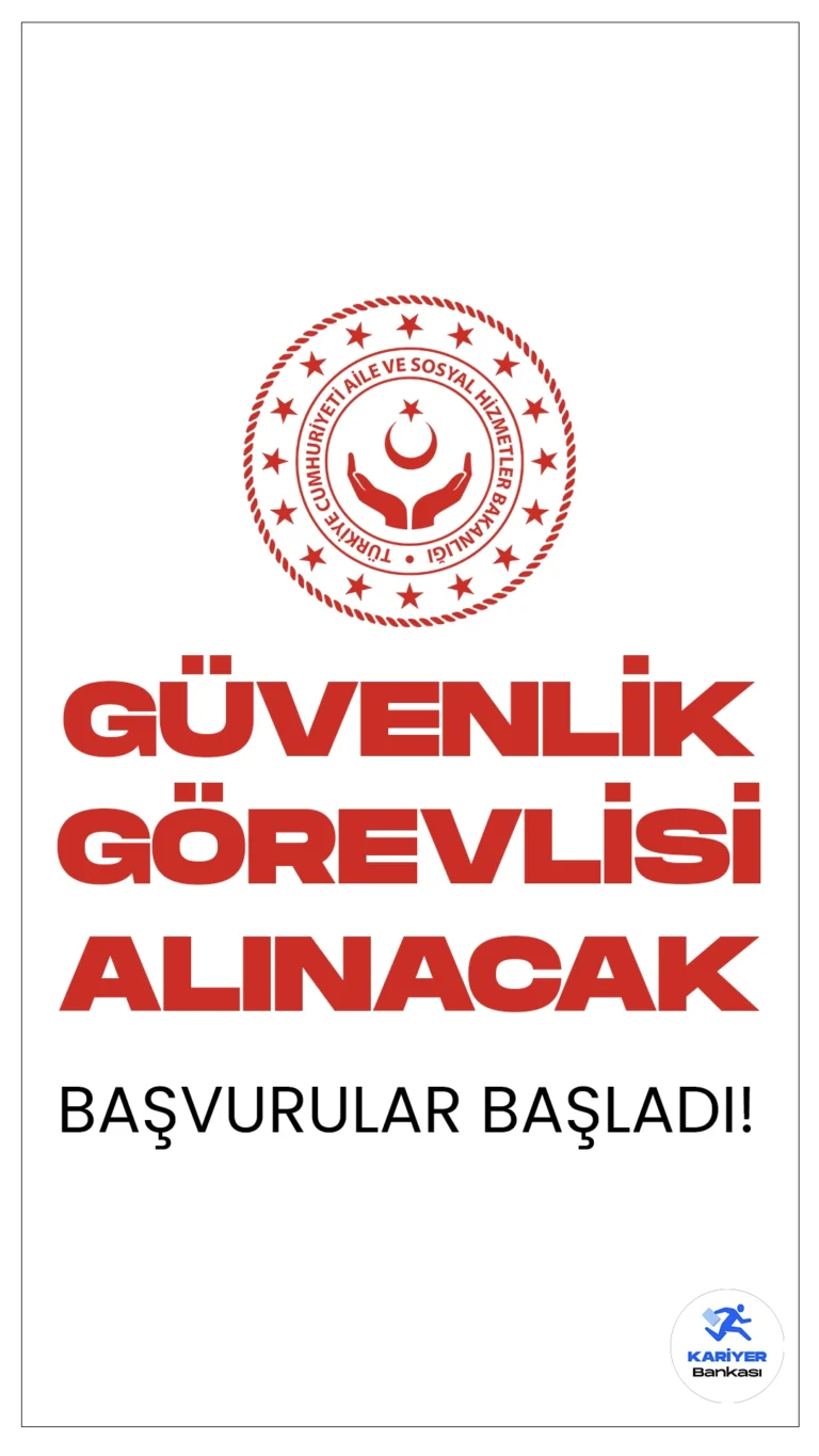Aile Bakanlığı 710 Güvenlik Görevlisi Alımı Başvuruları Alınacak.Aile ve Sosyal Hizmetler Bakanlığı (ASHB) 8 bin personel alımı kapsamında, kadın ve erkek adaylar arasından olmak üzere ortaöğretim mezunu 710 güvenlik görevlisi alımı yapacak. Başvuru işlemleri 11 Mart 2024 tarihine kadar alınacak. Başvuru yapacak adayların genel şartların yanı sıra, özel şartları da dikkatle incelemesi gerekmektedir.