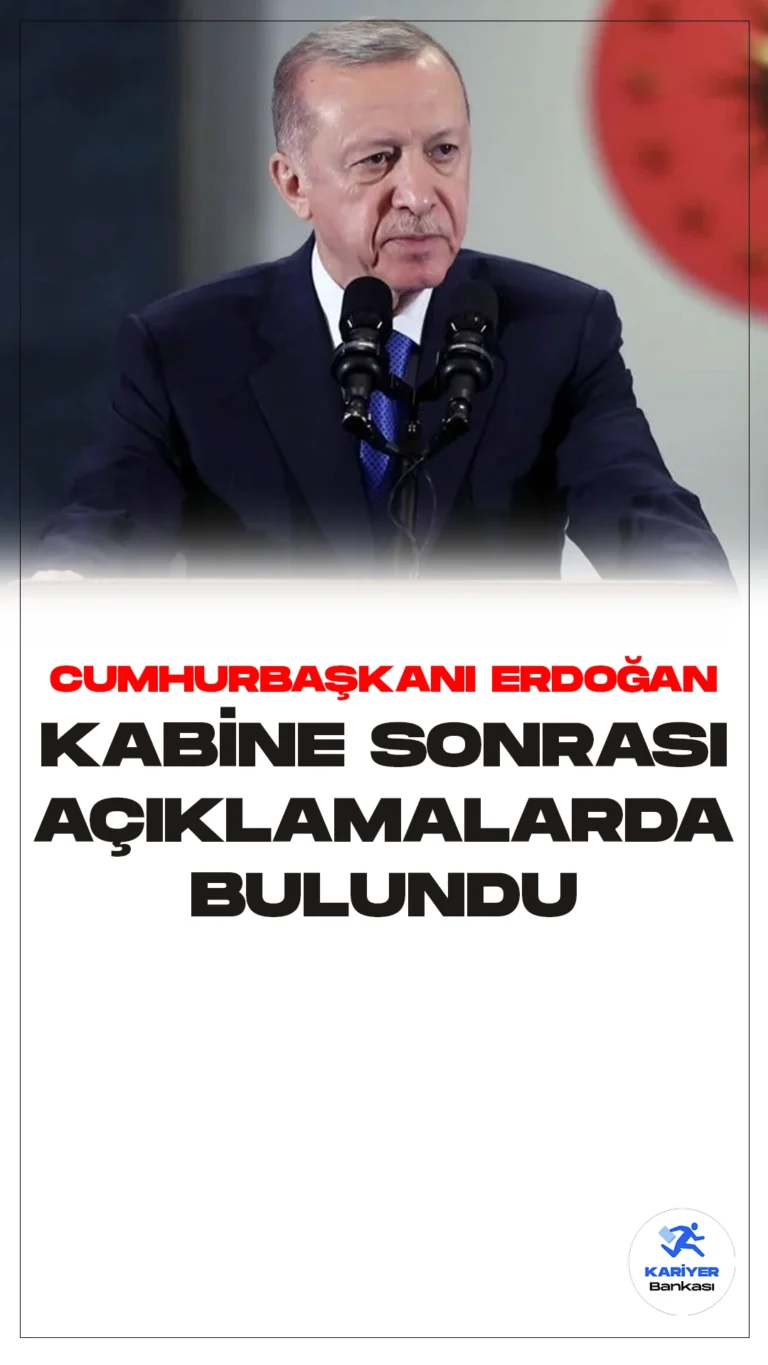 Cumhurbaşkanı Recep Tayyip Erdoğan, kabine toplantısı sonrasında önemli açıklamalarda bulundu.