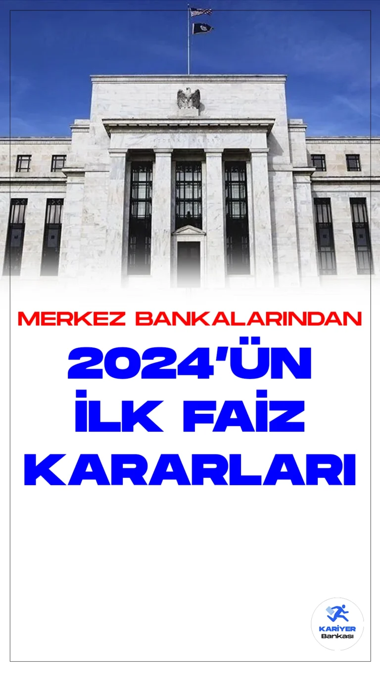 Önemli Merkez Bankalarından 2024'ün İlk Faiz Kararları.Küresel ekonomilerde "şahin" politikaların iki yıldan fazla süren hâkimiyetinin ardından, yeni yılda "güvercin" beklentiler öne çıkıyor. Dünya genelindeki önemli merkez bankaları, yılın ilk para politikası toplantılarında politika faizlerini sabit bıraktı.