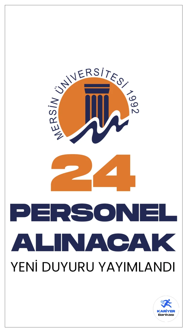 Mersin Üniversitesi personel alımı yapacağını duyurdu. Cumhurbaşkanlığı SBB'de yayımlanan duyuruya göre, Mersin Üniversitesine biolog, destek personeli(hizmetli, şoför, hasta bakımı ve temizliği), diğer sağlık personeli( odyolog), sağlık teknikeri, tekniker(gıda teknikeri, su tesisatçı) ünvanlarında sözleşmeli personel alımı yapacak.