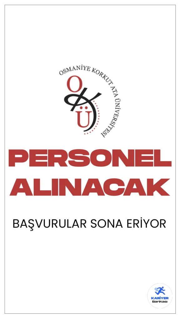 Osmaniye Korkut Ata Üniversitesi (OKÜ) 46 Personel Alımı Başvuruları Sona Eriyor.Resmi Gazete’de yayımlanan duyuruda, Osmaniye Korkut Ata Üniversitesine büro personeli, teknikeri koruma ve güvenlik görevlisi, destek personeli olmak üzere sözleşmeli personel alımı yapılacağı aktarıldı. Başvuru işlemleri yarın (8 Şubat) sona erecek. İşte şartlar ve kontenjanlar…