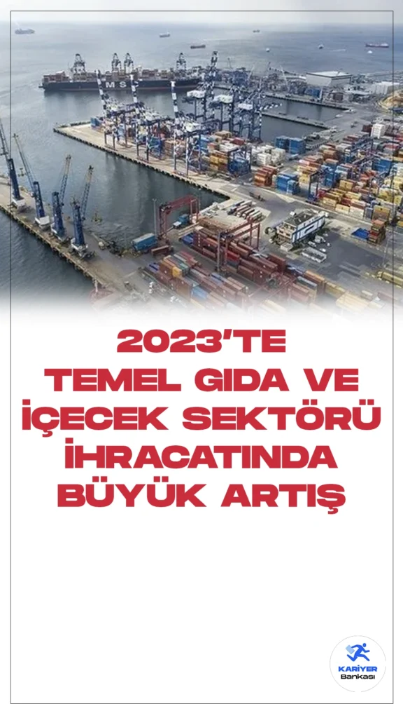 Tarım Gıda ve İçecek Sektöründen 2023'te 26,49 Milyar Dolarlık İhracat.Tarım, gıda ve içecek sektörü, 2023 yılında dikkat çeken bir performans sergileyerek bir önceki yıla göre %4,92 artışla 26,49 milyar dolarlık ihracat gerçekleştirdi. Aynı dönemde ithalat da %3,46 artışla 21,13 milyar dolar seviyesine ulaştı.