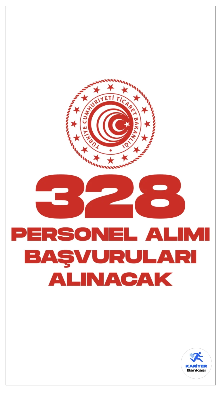 Ticaret Bakanlığı 328 Personel Alımı Başvuruları Alınacak.Cumhurbaşkanlığı Strateji ve Bütçe Başkanlığı Kamu ilan sayfasında yayımlanan duyuruya göre, Ticaret Bakanlığına temizlik, şoför, temizlik-basit bakım onarım olmak üzere destek personeli, koruma ve güvenlik güvenlik görevlisi ünvanlarında sözleşmeli personel alınacak. Başvurular bugün (1 Şubat) itibarıyla başladı.Başvuru yapacak adayların genel şartların yanı sıra, özel şartları da dikkatle incelemesi gerekmektedir.
