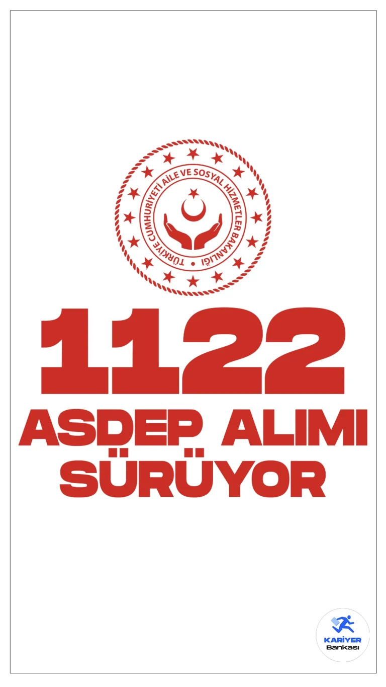Aile Bakanlığı (ASHB) 1122 ASDEP Alımı Başvuruları Sürüyor.Aile ve Sosyal Hizmetler Bakanlığına (ASHB) 8 bin personel alımı kapsamında, kadın/erkek lisans mezunu adaylar arasından farklı branşlarda olmak üzere Aile ve Sosyal Destek Personeli alımı yapılacak. Başvurular 11 Mart'a kadar alınacak. İşte şartlar, kontenjanlar ve aranılan nitelikler..