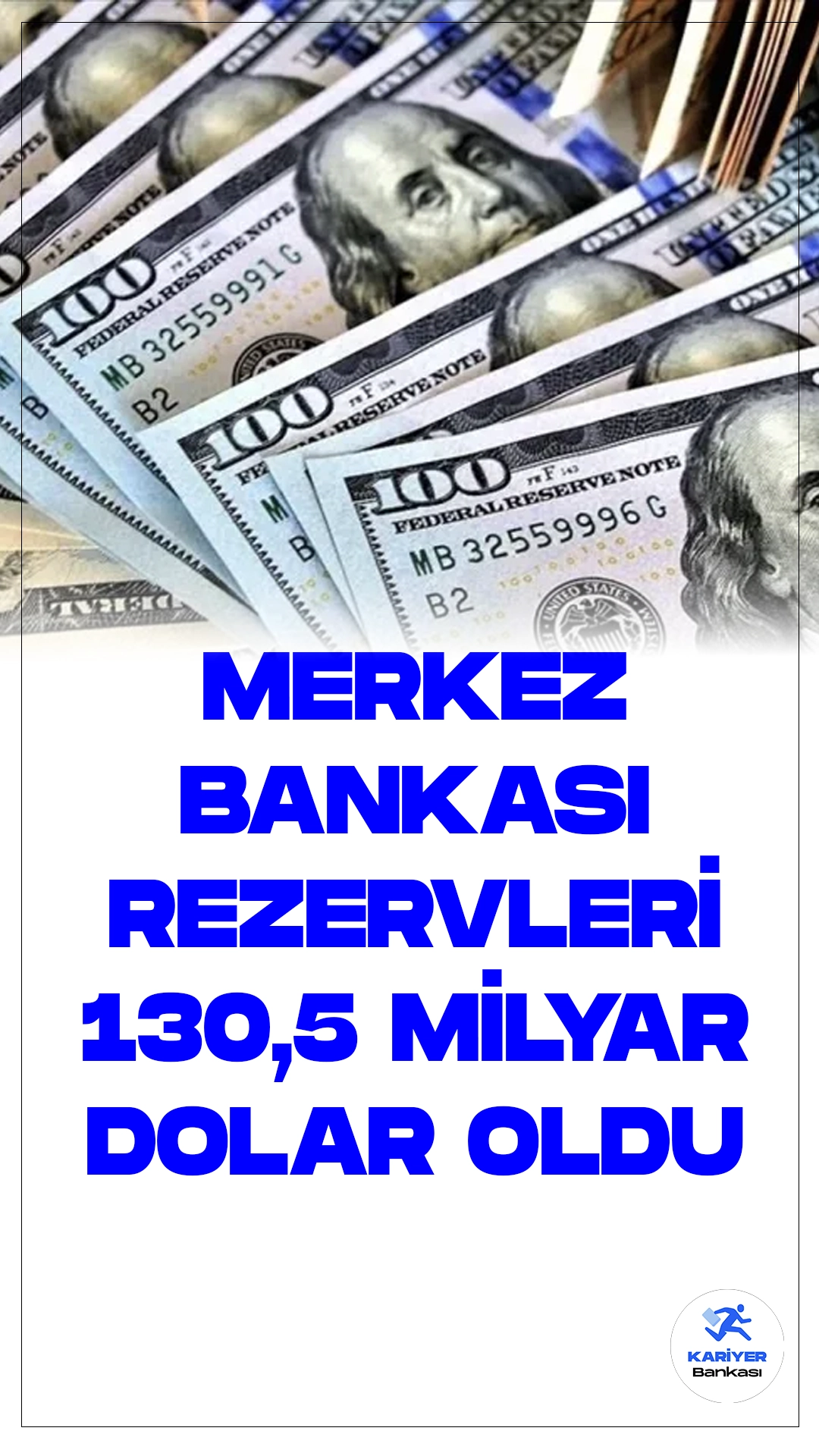 Merkez Bankası Rezervleri 130,5 Milyar Dolar Oldu.Türkiye Cumhuriyet Merkez Bankası'nın (TCMB) haftalık para ve banka istatistikleri açıklandı. 8 Mart haftasında TCMB'nin toplam rezervleri, bir önceki haftaya göre 386 milyon dolar azalış göstererek 130 milyar 533 milyon dolara geriledi. Bu azalışta dikkat çeken nokta, dolar karşısında yaşanan gerileme oldu.