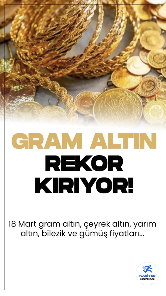 Gram Altın Yükselmeye Devam Ediyor! 18 Mart Altın ve Gümüş Fiyatları…Gram altın tarihinin en yüksek seviyelerinde seyrediyor.Serbest piyasalara bakıldığında gram altın 2.240,66 TL’den işlem görürken çeyrek altın 4.044,05 TL’den alıcı buluyor.Yarım altın 8.088,09 TL, tam altın ise 16.126,72 TL’den satılıyor.