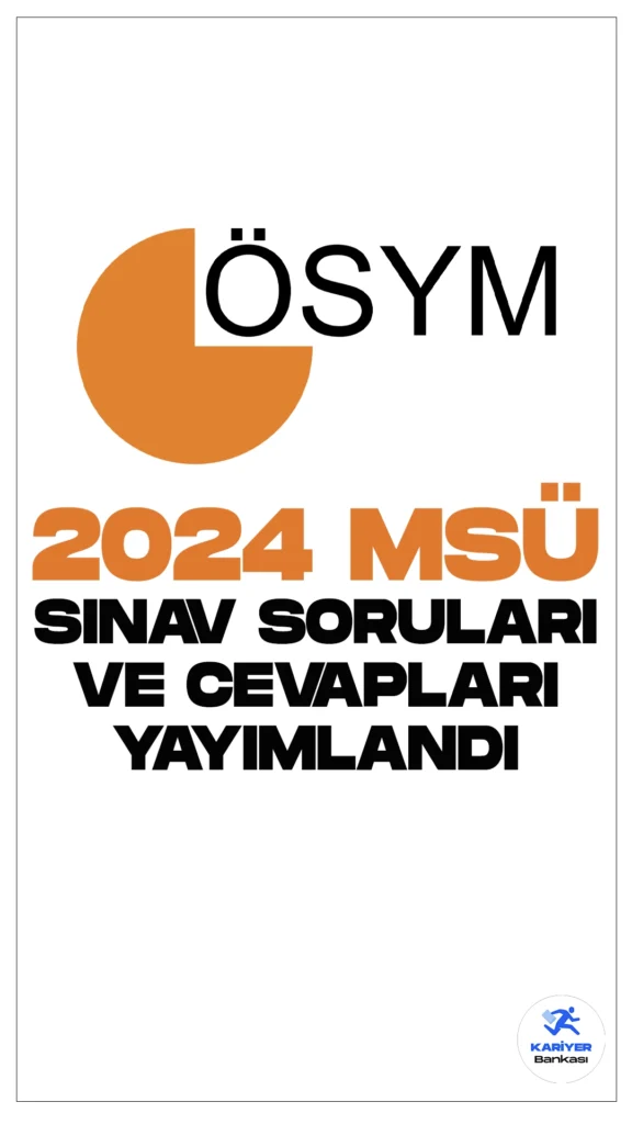 2024 MSÜ Sınavı Temel Soru Kitapçığı ve Cevap Anahtarı Yayımlandı. ÖSYM sayfasından yayımlanan son dakika duyurusunda, 3 Mart 2024 tarihinde uygulanan 2024 Millî Savunma Üniversitesi Askerî Öğrenci Aday Belirleme Sınavı’nın (2024-MSÜ) Temel Soru Kitapçığı ile Cevap Anahtarının %10’u aşağıdaki bağlantıda erişime açıldığı aktarıldı.