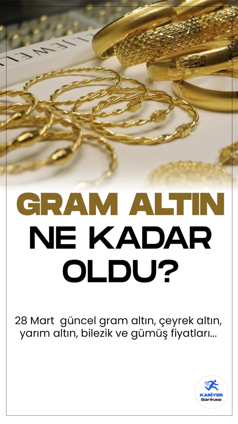 Altın Ne Kadar Oldu?28 Mart Altın ve Gümüş Fiyatları…Gram altın günden güne yükselmeye devam ediyor.Serbest piyasalarda gram altın 2.292,97 TL’den işlem görürken çeyrek altın 3.932,62 TL’den alıcı buluyor.Yarım altın 7.865,24 TL, tam altın ise 15.682,37 TL’den satılıyor.
