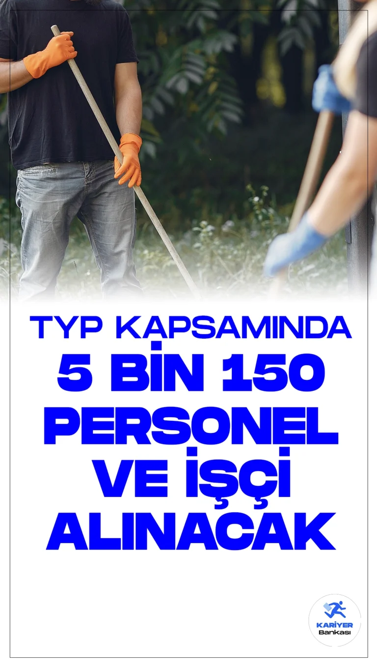 9 İlde Kaymakamlık ve Valiliklere 5 Bin 150 Personel ve İşçi Alımı Yapılacak. Türkiye İş Kurumu (İŞKUR) üzerinden valilik ve kaymakamlıklarına TYP kapsamında 5 bin 150 personel ve işçi alımı yapılacağı aktarıldı. Başvuru yapacak adayların belirtilen şartları dikkatle incelemesi gerekmektedir.