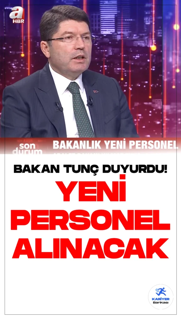 Adalet Bakanı Duyurdu! Yeni Personel Alımı Geliyor.Adalet Bakanı Yılmaz Tunç katıldığı TV programında personel alımına ilişkin soruyu cevapladı. Bakan Tunç yaptığı açıklamada, "Şimdi tabii yargı teşkilatımız 24 bin hakim ve savcı, yaklaşık 180 binde personelden ibarettir. Bunun yarısından bir fazlası cezaevlerimizle ilgili personelimiz. İhtiyaç olduğu sürece biz tabii ki Maliye Bakanlığımıza bildiriyoruz. Bize verilen bir kadro söz konusu. Şimdi 1000 hakim ve savcımızın mülakat süreci devam ediyor. Tabii hukuk mesleklerine giriş sınavını yıla 2 kez yapacağız. Çünkü bütünleme sınavlarına kalan öğrencilerimizde olabilir. Onların girebilmesi bakımından. Bir de sınavı geçemeyip, 1 yıl beklememesi içinde özellikle hem avukatlık stajına başlayacak. 2 kere sınav yapacağız. Biz her yıl emekli olan ve ihtiyacımız ne kadarsa tüm bunları belirliyoruz ve alım süreçlerini gerçekleştiriyoruz. Yine zabıt katibi alımı, mübaşir alımı, infaz koruma memuru alımıyla ilgili çalışmalarımız olacak. Tabii bunların sayılarını şu anda bizim vermemiz mümkün değil. Ama zaman içerisinde bunu açıklayacağız." dedi. Duyurular yayımlandığında bildirimle haberdar olmak için tıkla ücretsiz indir.