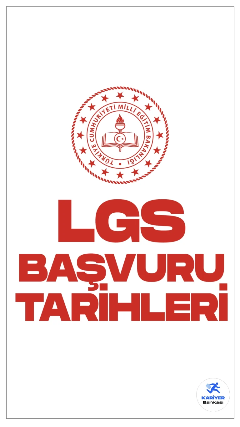 LGS Başvuru Tarihleri Belli Oldu.Milli Eğitim Bakanlığı, bu yıl 2 Haziran 2024'te gerçekleştirilecek Liselere Geçiş Sistemi (LGS) kapsamındaki Merkezi Sınav’ın başvuru ve uygulama kılavuzunu yayımladı. Başvurular, 18-29 Mart 2024 tarihleri arasında gerçekleştirilecek.