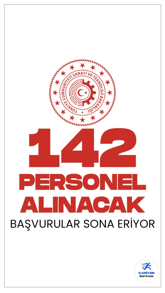 Sanayi ve Teknoloji Bakanlığı 142 Personel Alımı Sona Eriyor.İlgili alım duyurusuna göre, Sanayi Bakanlığı büro personeli, destek personeli, koruma ve güvenlik görevlisi, mühendis ve avukat pozisyonları için sözleşmeli personel alımı yapacak. Başvurular bugün( 29 Mart) sona erecek. Başvuru yapacak adaylarda yazılı ve sözlü sınav yapılmaksızın 2022 Kamu Personeli Seçme Sınavı Puanı (KPSS) (B) grubu puan sıralaması esas alınarak yerleştirme gerçekleştirilecek. Adayların genel ve özel şartları sağlaması gerekmektedir.