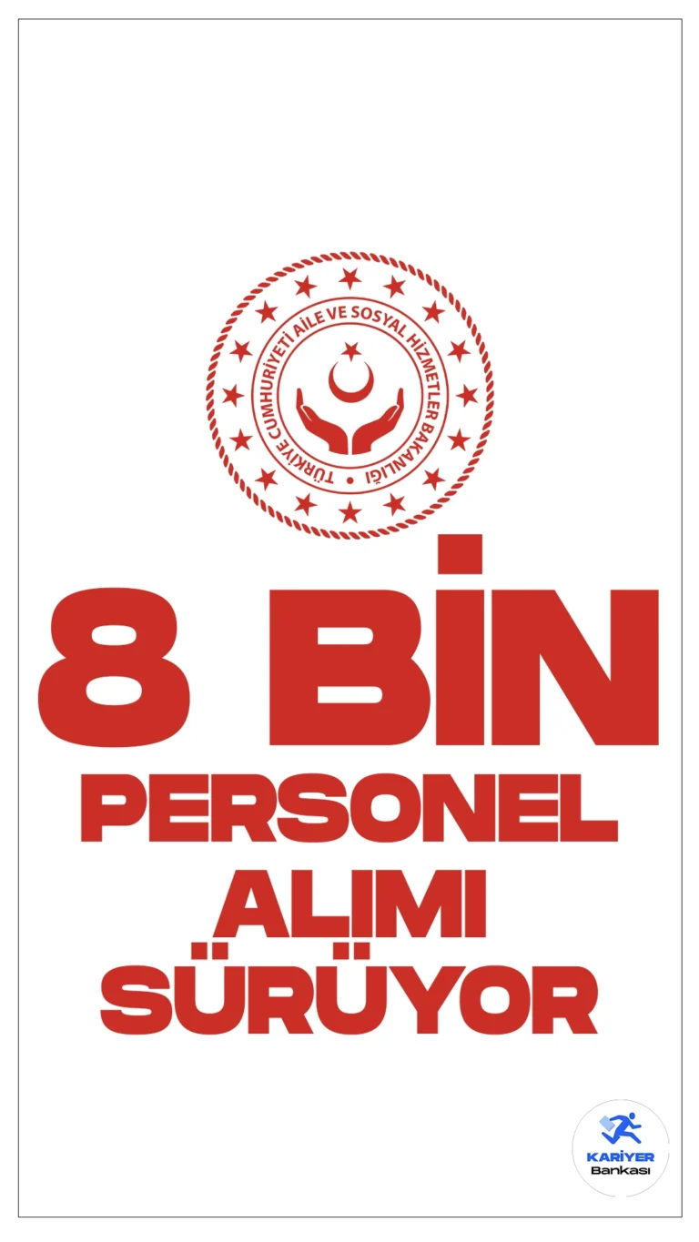Aile Bakanlığı (ASHB) 8 Bin Personel Alımı Başvuruları Sürüyor.Cumhurbaşkanlığı SBB’de yayımlanan duyuruda, Aile ve Sosyal Hizmetler Bakanlığına mühendis, mimar, şehir plancısı, teknikeri, teknisyen, büro personeli, koruma ve güvenlik görevlisi, destek personeli, ASDEP, sosyal çalışmacı, psikolog, çocuk gelişimci, öğretmen, fizyoterapist, hemşire, diğer sağlık personeli, avukat ve yurt yönetim personeli olmak üzere toplamda 8 bin personel alımı yapılacağı aktarıldı. Başvurular 11 Mart'ta sona erecek. Başvuru yapacak adayların genel şartların yanı sıra, özel şartları da taşıması gerekmektedir.