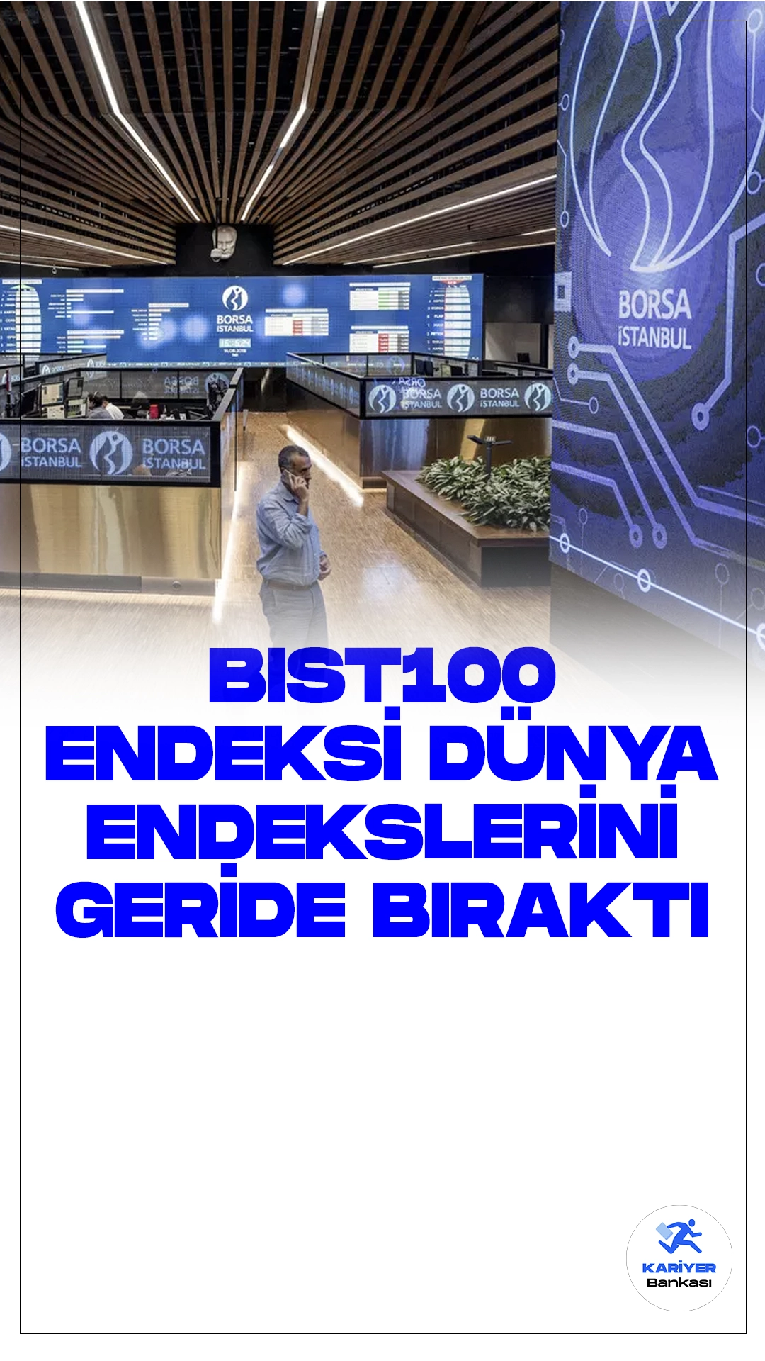 BIST 100 Endeksi Dünya Endekslerini Geride Bıraktı.Borsa İstanbul'da BIST 100 endeksi, yıl başından itibaren %23,07'lik bir değer kazancıyla, dünya endekslerini geride bırakarak önemli bir performans sergiliyor.