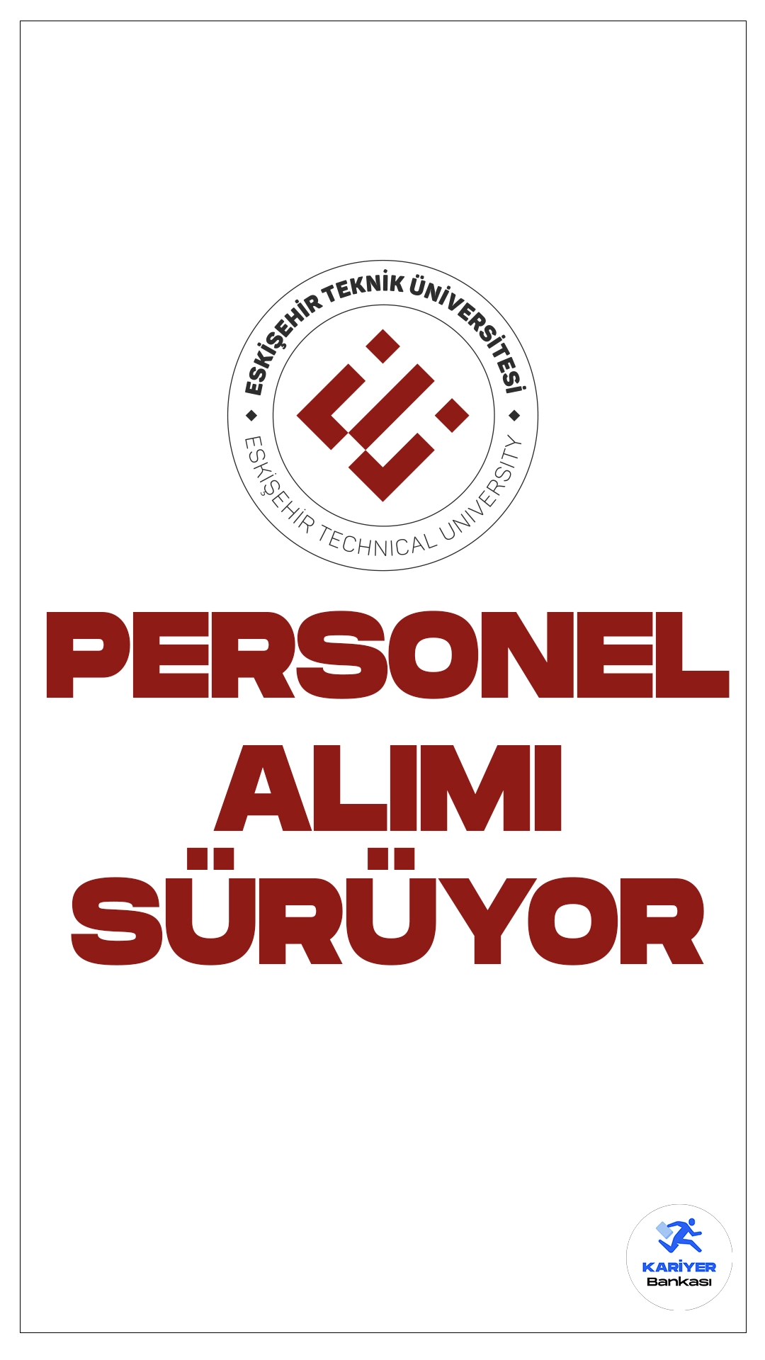 Eskişehir Teknik Üniversitesi 8 Personel Alımı Sürüyor.Cumhurbaşkanlığı SBB'de yayımlanan duyuruda, Eskişehir Teknik Üniversitesine büro personeli, koruma ve güvenlik görevlisi pozisyonları için sözleşmeli personel alınacağı aktarılırken, başvuruların 27 Mart'a kadar süreceği kaydedildi. Başvuru yapacak adayların genel ve özel şartları dikkatle incelemesi gerekmektedir.