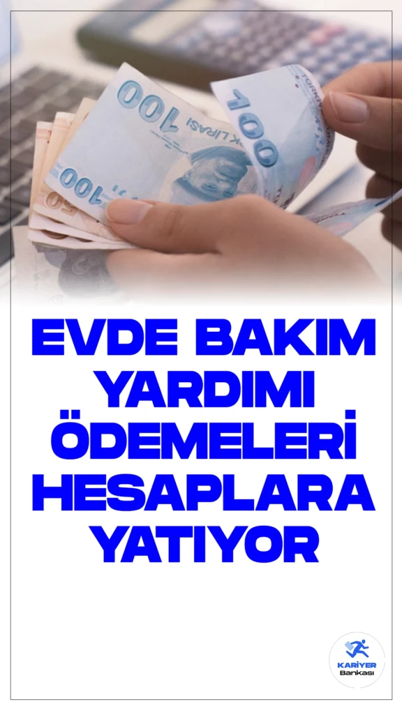 Evde Bakım Yardımı Hesaplara Yatırılmaya Başlandı.Aile ve Sosyal Hizmetler Bakanı Mahinur Özdemir Göktaş, Evde Bakım Yardımı'nın hesaplara yatırılmaya başladığını duyurdu.