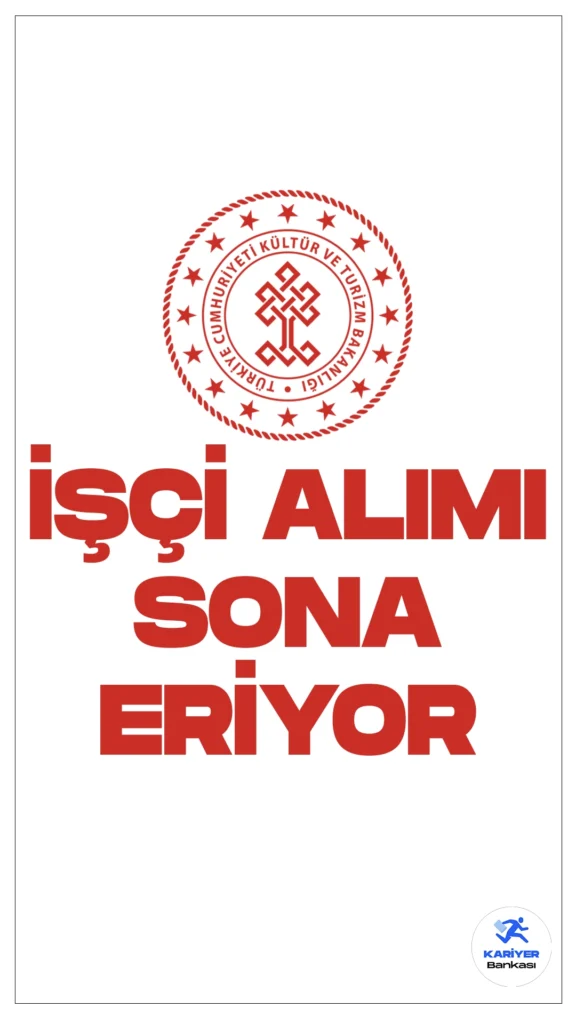 Kültür ve Turizm Bakanlığı 19 İşçi Alımı Sona Eriyor.İlgili alım duyurusuna göre, Kültür ve Turizm Bakanlığı Kapadokya Alan Başkanlığı mimar, avukat, makine mühendisi, inşaat mühendisi, idari uzmanı, büro görevlisi, destek görevlisi, koruma ve güvenlik görevlisi pozisyonları için sürekli işçi alınacak.Başvurular bugün(7 Mart) sona eriyor. Başvuru yapacak adayların şartları dikkatle incelemesi gerekmektedir.