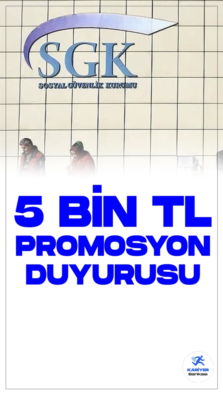 Ölüm Aylığı Alanlara 5 Bin TL Promosyon Duyurusu.SGK'nin internet sitesinden yapılan duyuruya göre, ölüm aylığı alan 3,3 milyon hak sahibi için 5 bin TL promosyon ödeneceği bildirildi. Kurumun açıklamasında, 12,7 milyon emekliye ait ödemelerin bankalar aracılığıyla gerçekleştirildiği vurgulandı.