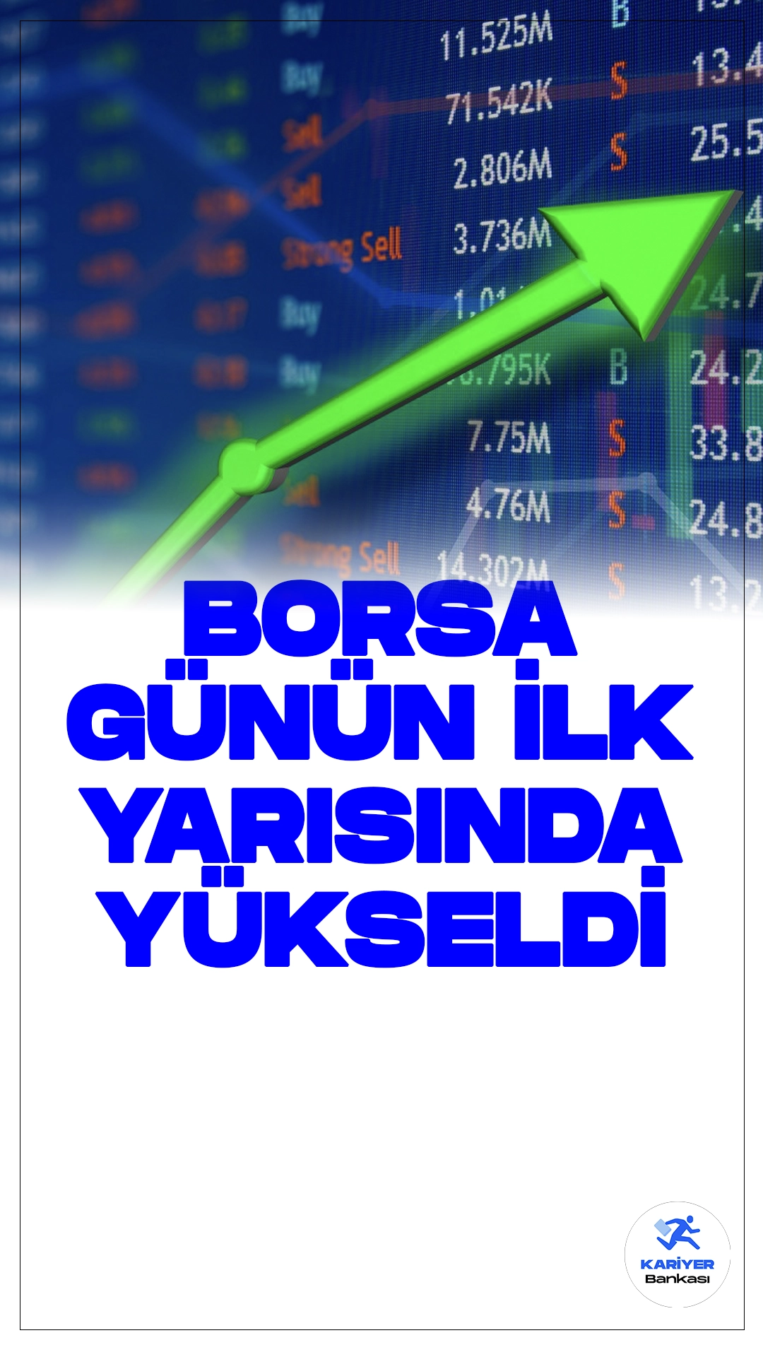 Borsa İstanbul'da Yükseliş Devam Ediyor.Borsa İstanbul günün ilk yarısında yükseliş eğilimini sürdürdü. BIST 100 endeksi, %0,79 oranında değer kazanarak 9.770,42 puana çıktı.