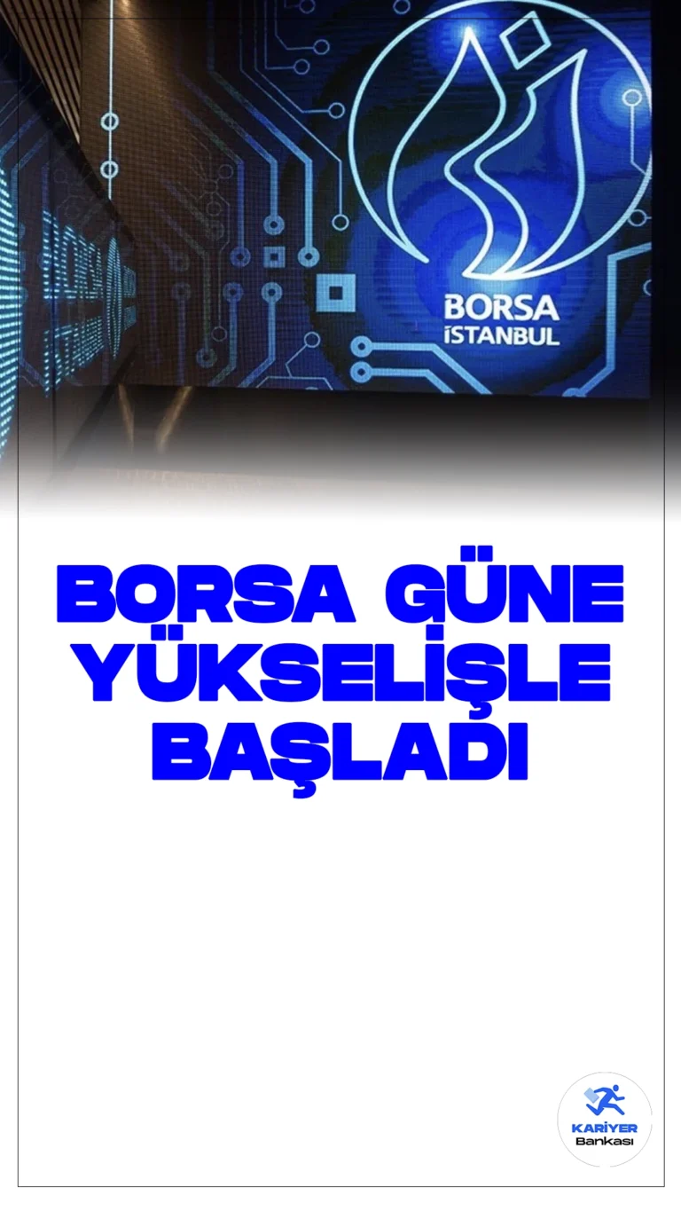 Borsa İstanbul'da Güne Yükselişle Başlangıç.Borsa İstanbul, günün ilk saatlerinde yüzde 0,33'lük bir artışla 9.753,97 puandan işlem görmeye başladı. Açılışta BIST 100 endeksi, önceki kapanışa göre 31,88 puan ve yüzde 0,33'lük bir artışla 9.753,97 puana çıkarak başladı.