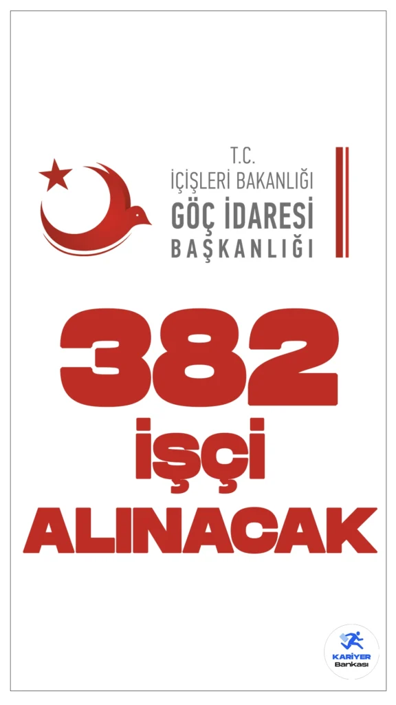 Göç İdaresi Başkanlığı 382 İşçi Alımı Yapacak. İçişleri Bakanlığı Göç İdaresi Başkanlığına güvenlik görevlisi, temizlik görevlisi ve şoför pozisyonlarına sürekli işçi alımı yapılacak. Başvuru yapacak adayların genel şartların yanı sıra, her ünvan için belirtilen özel şartları da sağlaması gerekmektedir.