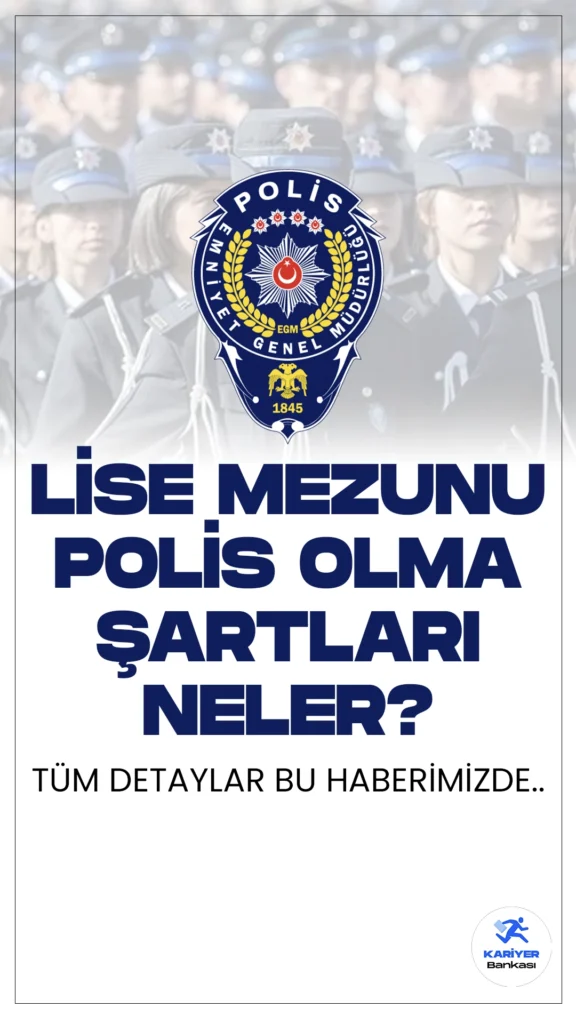Lise mezunu polis olma şartları neler, sizler için açıklıyoruz. Kişilerin polis olma hayalleri belirlenen kriterler doğrultusunda gerçekleştirilmektedir. Ortaöğretim mezunu olan kişilerde polislik mesleğine alım sürecinde aranılan şartlar genel olarak; vatandaşlık, yaş, eğitim, fiziksel sağlık durumu, sürücü belgesi ve mental sağlık durumudur. işte tüm detaylar..