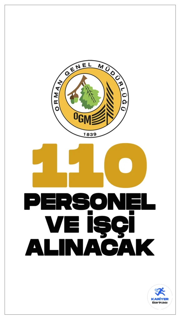 OGM 110 Personel ve İşçi Alımı Yapacak. Resmi Gazete'de ve Cumhurbaşkanlığı SBB'de yayımlanan duyuruya göre, Orman Genel Müdürlüğüne (OGM) işçi, orman muhafaza memuru ve mühendis alımı yapılacak. Başvurular 29 Nisan itibarıyla başladı. Başvuru yapacak adayların genel ve özel şartları dikkatle incelemesi gerekmektedir.