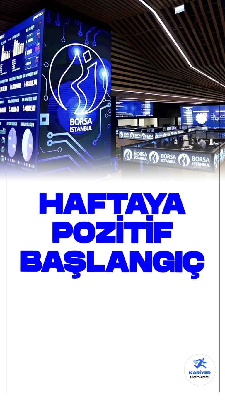 Borsa İstanbul Haftaya Pozitif Başlangıç Yaptı.Borsa İstanbul Haftaya Pozitif Başlangıç Yaptı.Borsa İstanbul'da BIST 100 endeksi, yeni haftaya yüzde 0,32'lik bir artışla başladı ve 10.251,22 puan seviyesine ulaştı. Haftanın ilk işlem gününde, endeks önceki kapanışa göre 32,65 puan artarak bu değeri gördü.