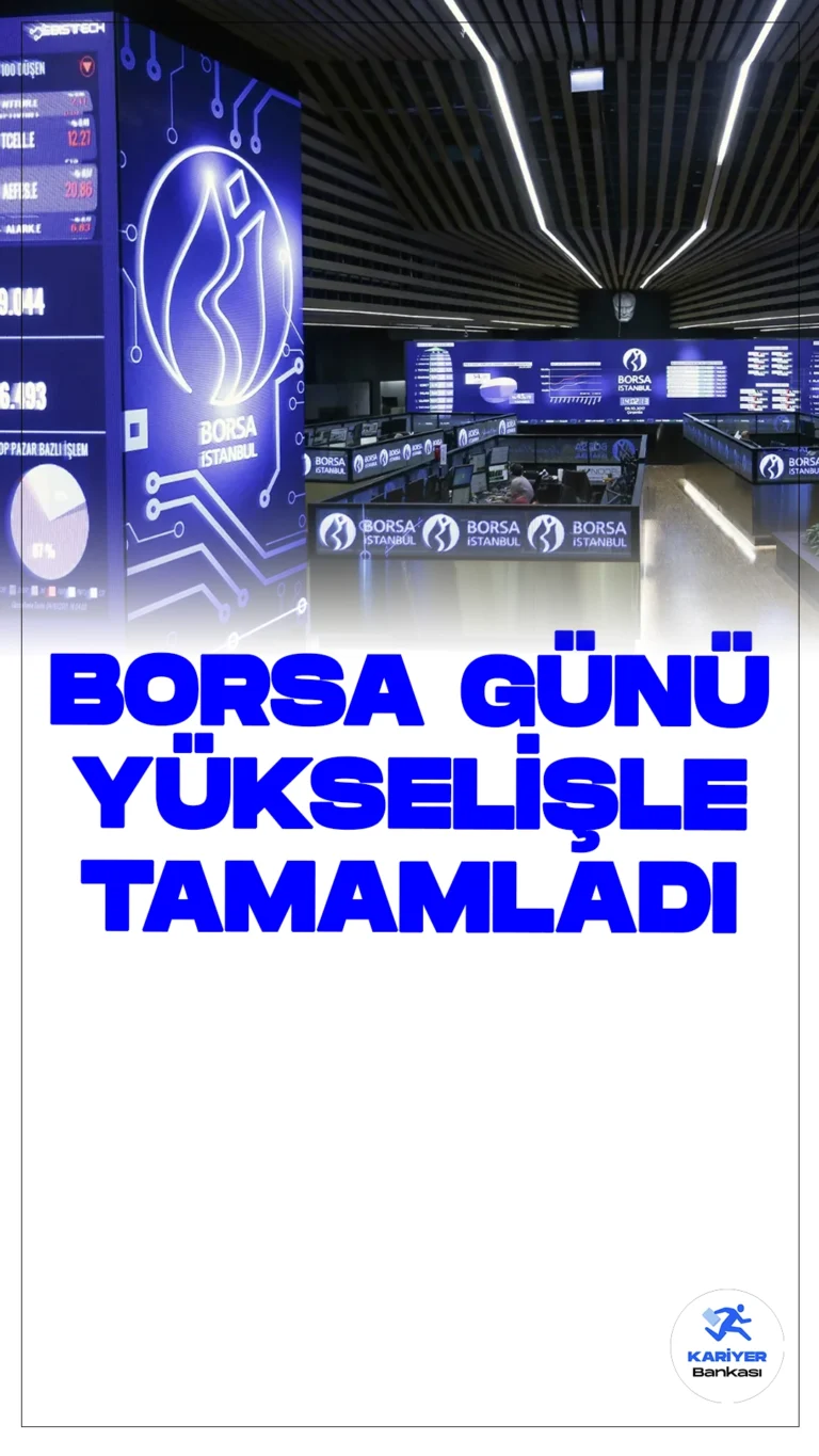 Borsa İstanbul Güne Yükselişle Tamamladı.Borsa İstanbul'da BIST 100 endeksi, günü %1,59'luk bir artışla 10.319,96 puandan kapattı. Önceki kapanışa göre 161,34 puanlık bir yükseliş yaşayan endeks, toplam işlem hacminin 106 milyar lira olduğu bir günü geride bıraktı.
