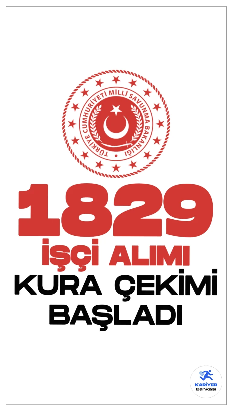 Milli Savunma Bakanlığı (MSB) 1829 İşçi Alımı Kura Çekimi Başladı.MSB'ye İŞKUR üzerinden 24 Nisan-29 Nisan 2024 tarihleri arasında başvuruları alınan 1829 sürekli işçi alımı kura çekimi noter huzurunda 16 Mayıs saat 10:00 itibarıyla gerçekleştiriliyor. 1829 işçi alımı kurasıyla 4 katı asil aday belirlenecek.