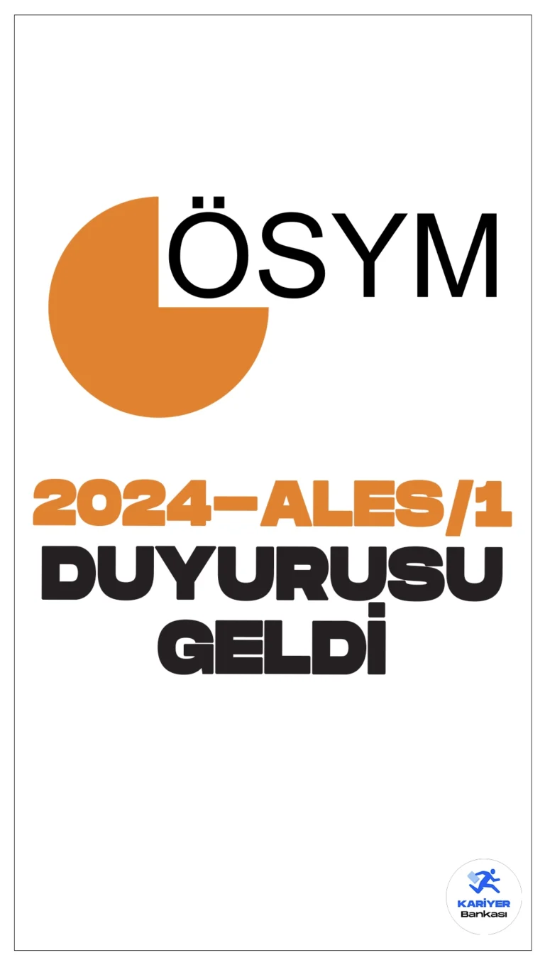 2024-ALES/1 Sınav Sonuçları Açıklandı. ÖSYM sayfasından yayımlanan son dakika duyurusunda, 2024 Akademik Personel ve Lisansüstü Eğitimi Giriş Sınav sonuçlarının açıklandığı, cevap kağıtları ve adaylarının erişme açıldığı kaydedildi.