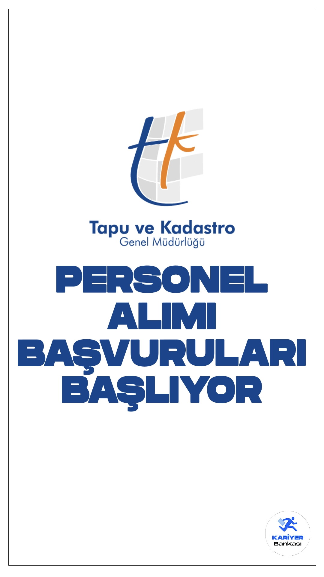 Tapu Kadastro 11 Personel Alımı Başvuruları Başlıyor.Resmi Gazete'de yayımlanan duyuruda, Tapu ve Kadastro Genel Müdürlüğüne sözleşmeli personel alımı yapılacağı aktarılırken, başvuruların 6 Mayıs itibarıyla alınacağı kaydedildi.Başvuru yapacak adayların genel ve özel şartları sağlaması gerekmektedir.