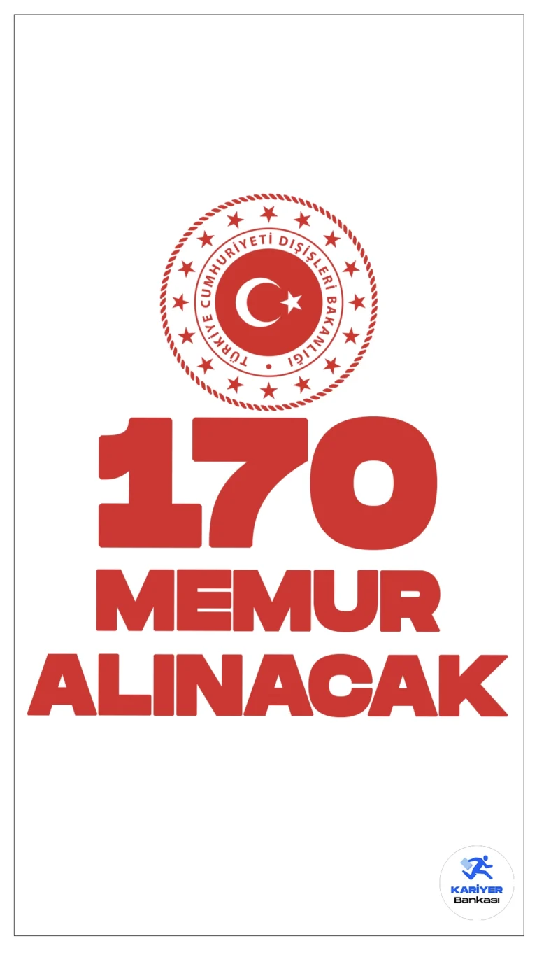 Dışişleri Bakanlığı 170 Memur Alımı Yapacak.Dışişleri Bakanlığı, Konsolosluk ve İhtisas Memurluğu Giriş Sınavı'na ilişkin detayları açıkladı. Bu sınav, 6 Temmuz 2024 tarihinde Ankara’da gerçekleştirilecek olup, yazılı aşamayı geçen adaylar için ayrıca muhakeme/analiz yetenek testi ve sözlü sınav düzenlenecektir. Yazılı sınav, Türkçe ve yabancı dilde kompozisyon veya alan bilgisi, genel veya alan bilgisiyle bağlantılı bir konuda Türkçeden yabancı dile çeviri gibi bölümlerden oluşacaktır.