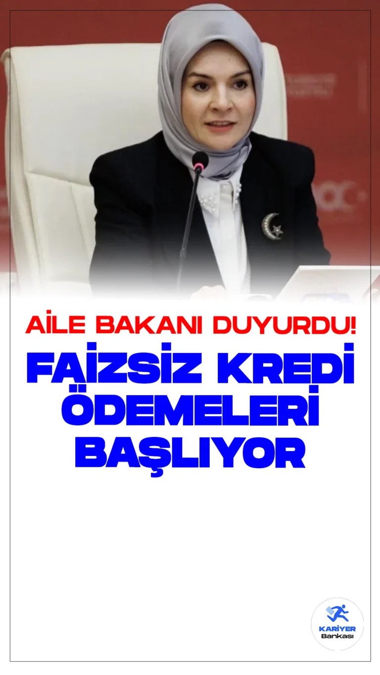 Aile Bakanı Duyurdu: Faizsiz Evlilik Kredisi Ödemeleri Başlıyor.Aile ve Sosyal Hizmetler Bakanı Mahinur Özdemir Göktaş, son dönemde yapılan çalışmalar ve gelecek planları hakkında çeşitli açıklamalarda bulundu. İşte Bakan Göktaş'ın gündeme getirdiği başlıklar ve detaylar: