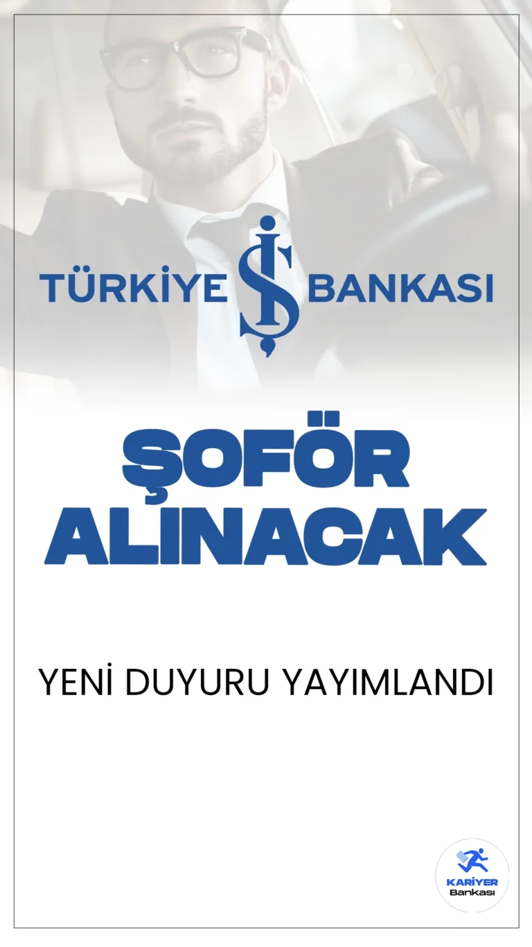 İş Bankası Şoför Alımı Yapacak.İş Bankası kariyer sayfasından yayımlanan duyuruya göre, en az lise mezunlarından olmak üzere şoför alımı yapılacak. Başvurular online olarak gerçekleştirilecek. Başvuru yapacak adayların belirtilen şartları sağlaması gerekmektedir.
